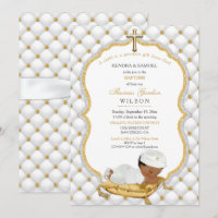 Ethnic Baby Boy Baptism Christening Gold Cross