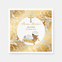 Ethnic Baby Boy Christening Baptism Gold Silver