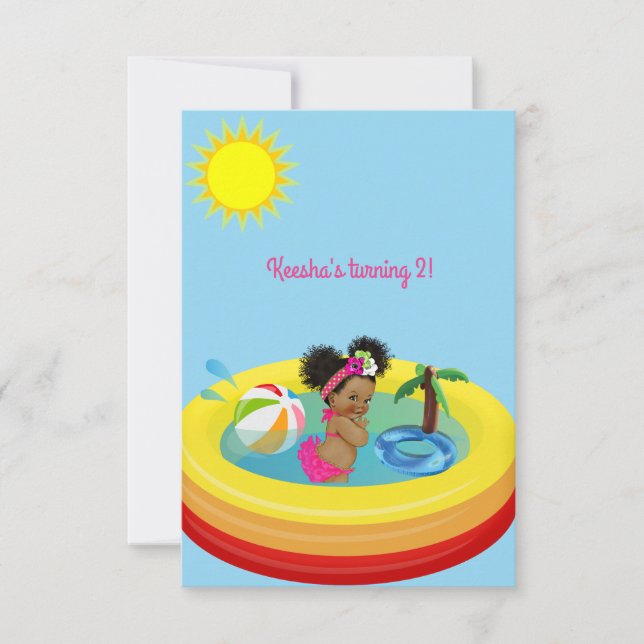 Ethnic Baby Girl Birthday Party Invitation (Front)