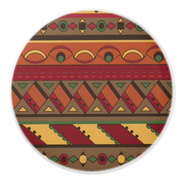 Ethnic background ceramic knob (Front)