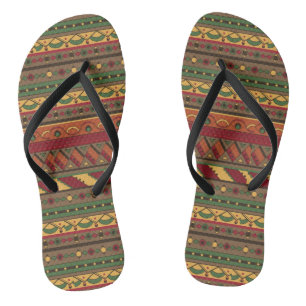 Ethnic background flip flops