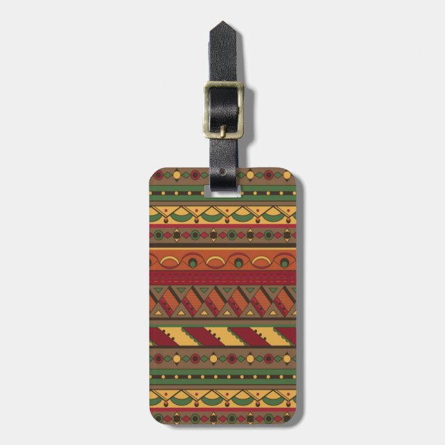 Ethnic background luggage tag (Front Vertical)