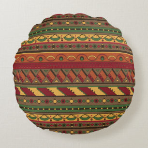 Ethnic background round pillow