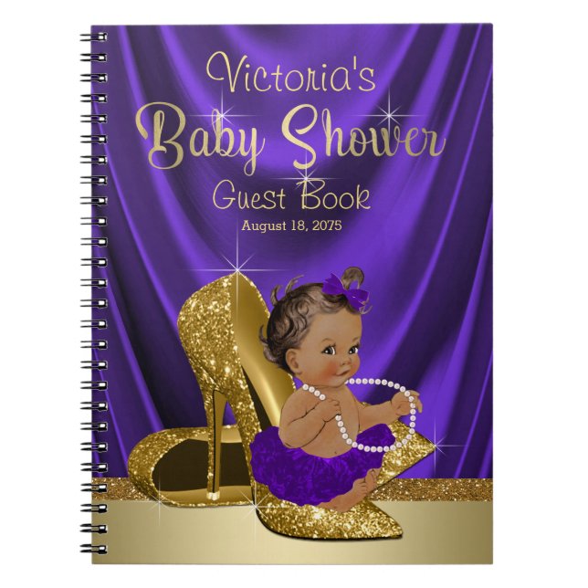 Ethnic Ballerina Princess Baby Shower Guest Book (Front)