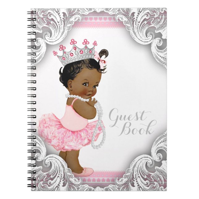 Ethnic Ballerina Princess Baby shower Livre d'or (Devant)