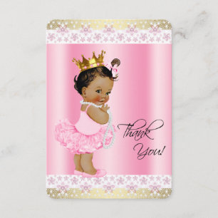 Ethnic Ballerina Tutu Baby Girl Thank You Card