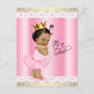 Ethnic Ballerina Tutu Pearl Baby Girl Shower Invitation