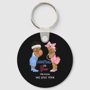 Ethnic Basketball or Bow We Know We Love You  Keychain