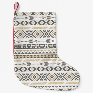 Ethnic Beige Seamless: Vintage Pattern Small Christmas Stocking