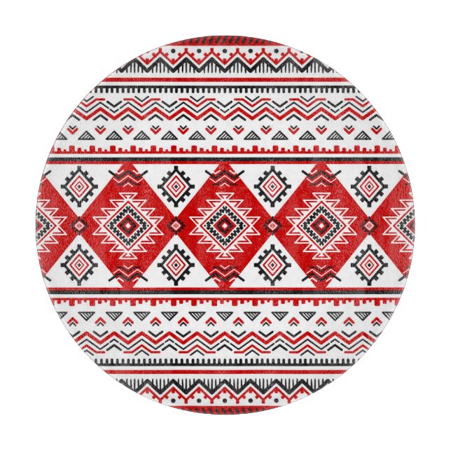Ethnic black white red, Ukrainian motifs. Cutting Board (Front)