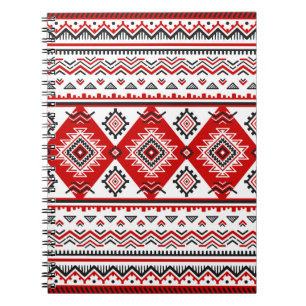 Ethnic black white red, Ukrainian motifs. Notebook