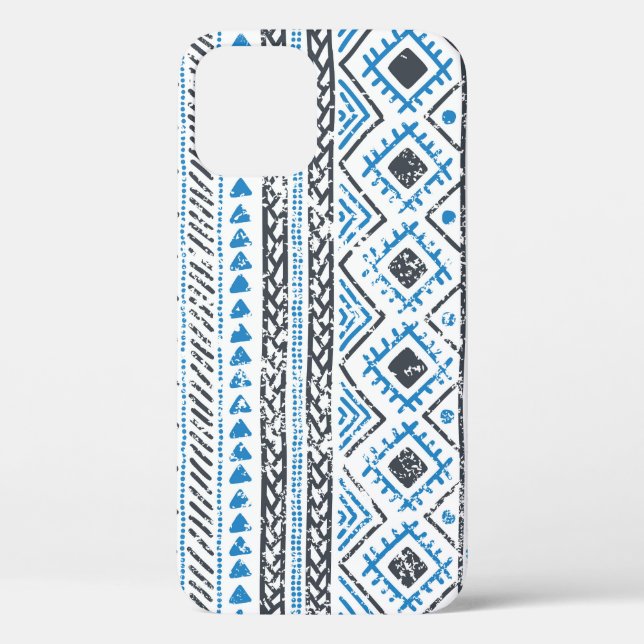 Ethnic blue, white seamless background. Case-Mate iPhone case (Back)