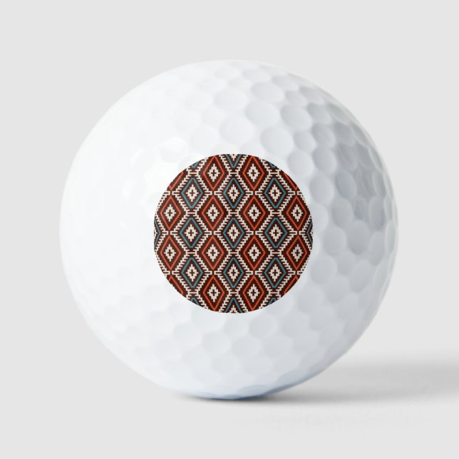 Ethnic Bohemian Fashionable Seamless Ornament Golf Balls (Front)