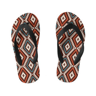 Ethnic Bohemian Fashionable Seamless Ornament Kid's Flip Flops