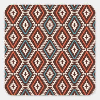 Ethnic Bohemian Fashionable Seamless Ornament Square Sticker