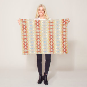 Ethnic bohemian style geometric pattern fleece blanket