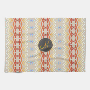 Ethnic bohemian style geometric pattern. kitchen towel
