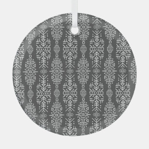 Ethnic Boho Chic: Seamless Tribal Design Glass Ornament