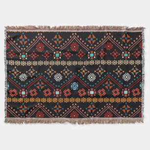 Ethnic Boho: Colourful Tribal Seamless. Throw Blanket