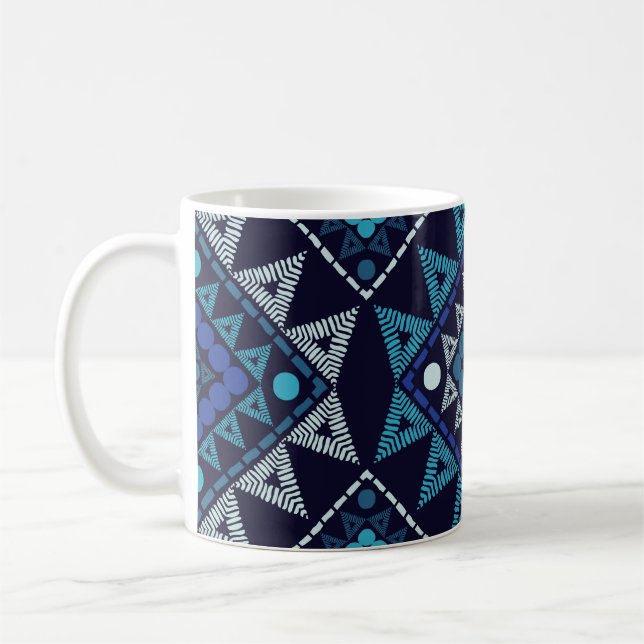 Ethnic Boho Embroidery Seamless Pattern Coffee Mug (Left)
