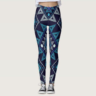 Ethnic Boho Embroidery Seamless Pattern Leggings