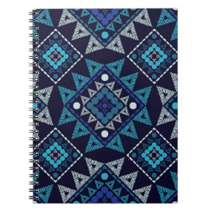 Ethnic Boho Embroidery Seamless Pattern Notebook