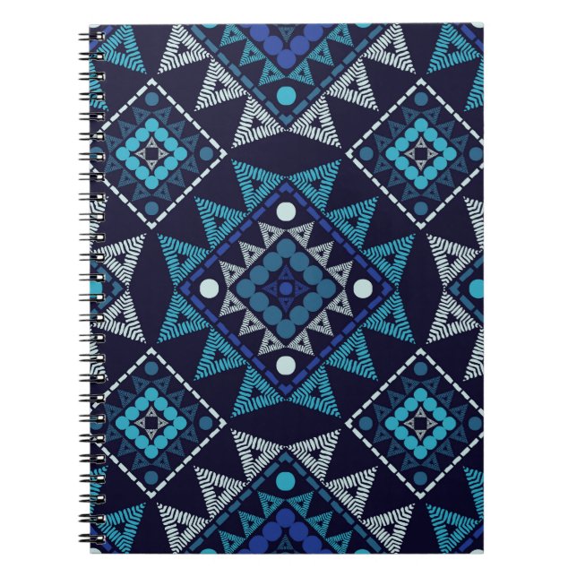 Ethnic Boho Embroidery Seamless Pattern Notebook (Front)