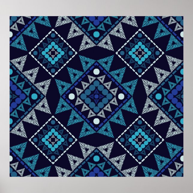 Ethnic Boho Embroidery Seamless Pattern Poster (Front)