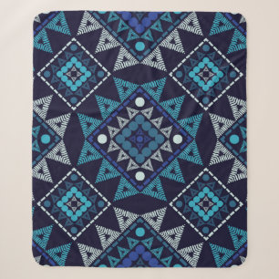 Ethnic Boho Embroidery Seamless Pattern Sherpa Blanket