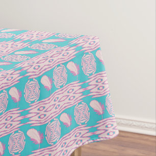 Ethnic Boho Feathers Paisley Tablecloth