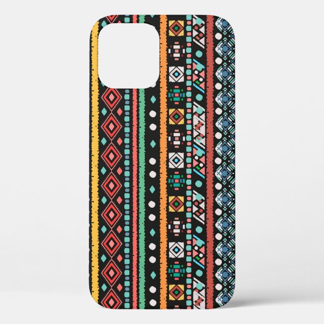 Ethnic Boho: Geometric Pixel Print Case-Mate iPhone Case (Back)