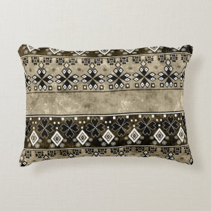 Ethnic Boho Grunge: Colourful Pattern Accent Pillow