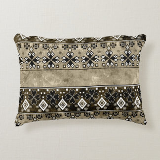 Ethnic Boho Grunge: Colourful Pattern Accent Pillow