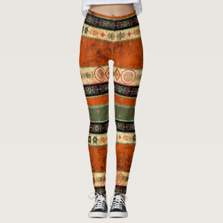 Ethnic Boho Grunge, Colourful Pattern. Leggings
