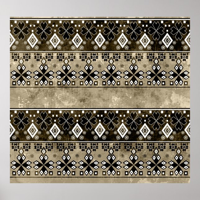Ethnic Boho Grunge: Colourful Pattern Poster (Front)