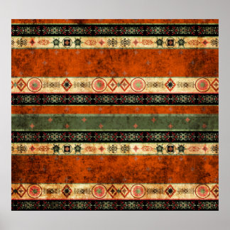 Ethnic Boho Grunge, Colourful Pattern. Poster