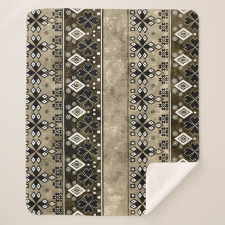 Ethnic Boho Grunge: Colourful Pattern Sherpa Blanket