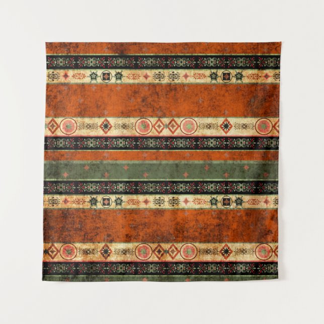 Ethnic Boho Grunge, Colourful Pattern. Tapestry (Front)