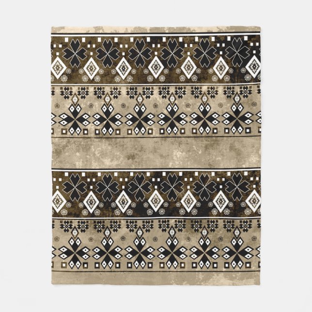 Ethnic boho grunge pattern. Tribal old art print.  Fleece Blanket (Front)