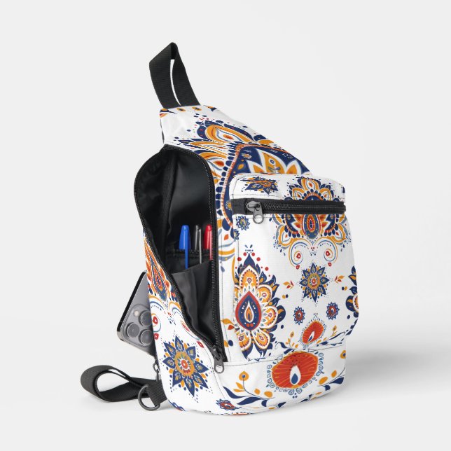 Ethnic Boho Mandala Sling Bag (Open)
