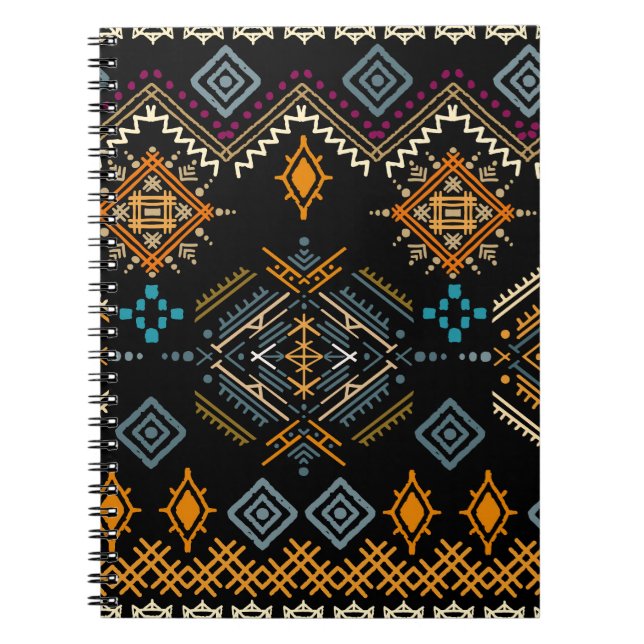 Ethnic Boho Ornament Seamless Pattern Notebook (Front)