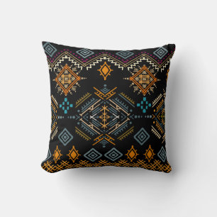 Ethnic Boho Ornament Seamless Pattern Throw Pillow