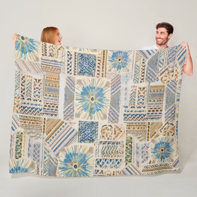 Ethnic Boho Patchwork Throw Blanket (In Situ)