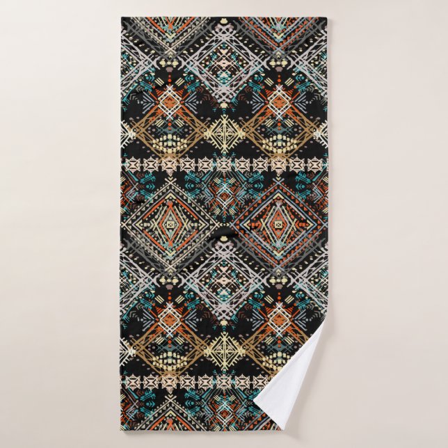Ethnic boho seamless pattern. Ethno ornament. Trib Bath Towel (Bath Towel)