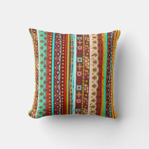 Ethnic boho seamless pattern. Tribal art print. Ba Throw Pillow