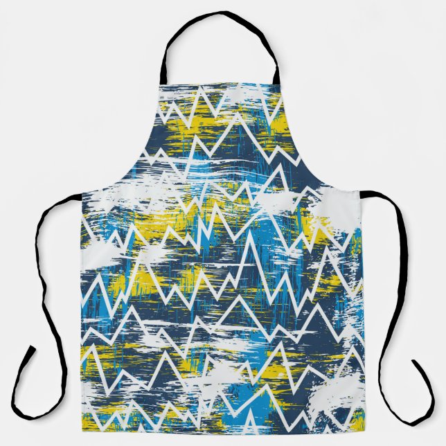 Ethnic boho seamless pattern. Zigzag pattern. Scri Apron (Front)