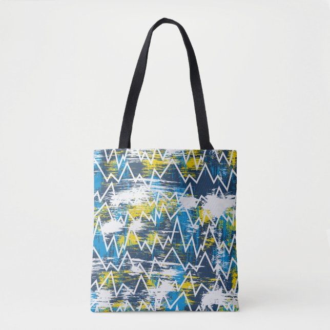 Ethnic boho seamless pattern. Zigzag pattern. Scri Tote Bag (Front)