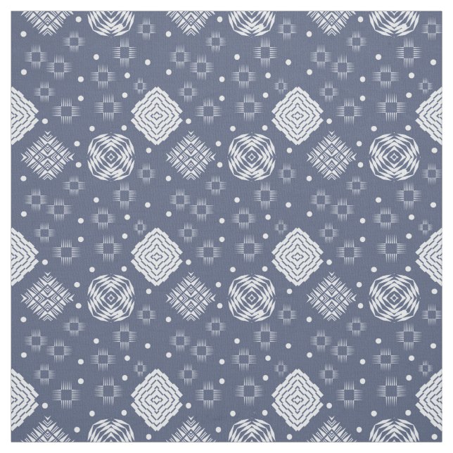 Ethnic boho style blue jeans pattern. fabric (Swatch)