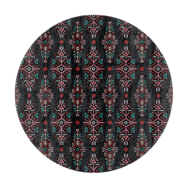 Ethnic Boho Tiles: Vintage Seamless Pattern Cutting Board (Front)
