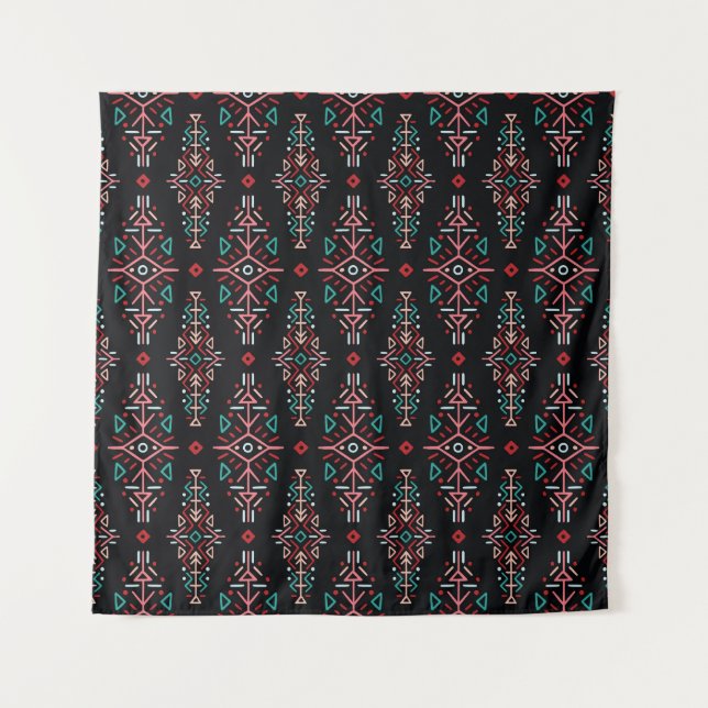 Ethnic Boho Tiles: Vintage Seamless Pattern Tapestry (Front)